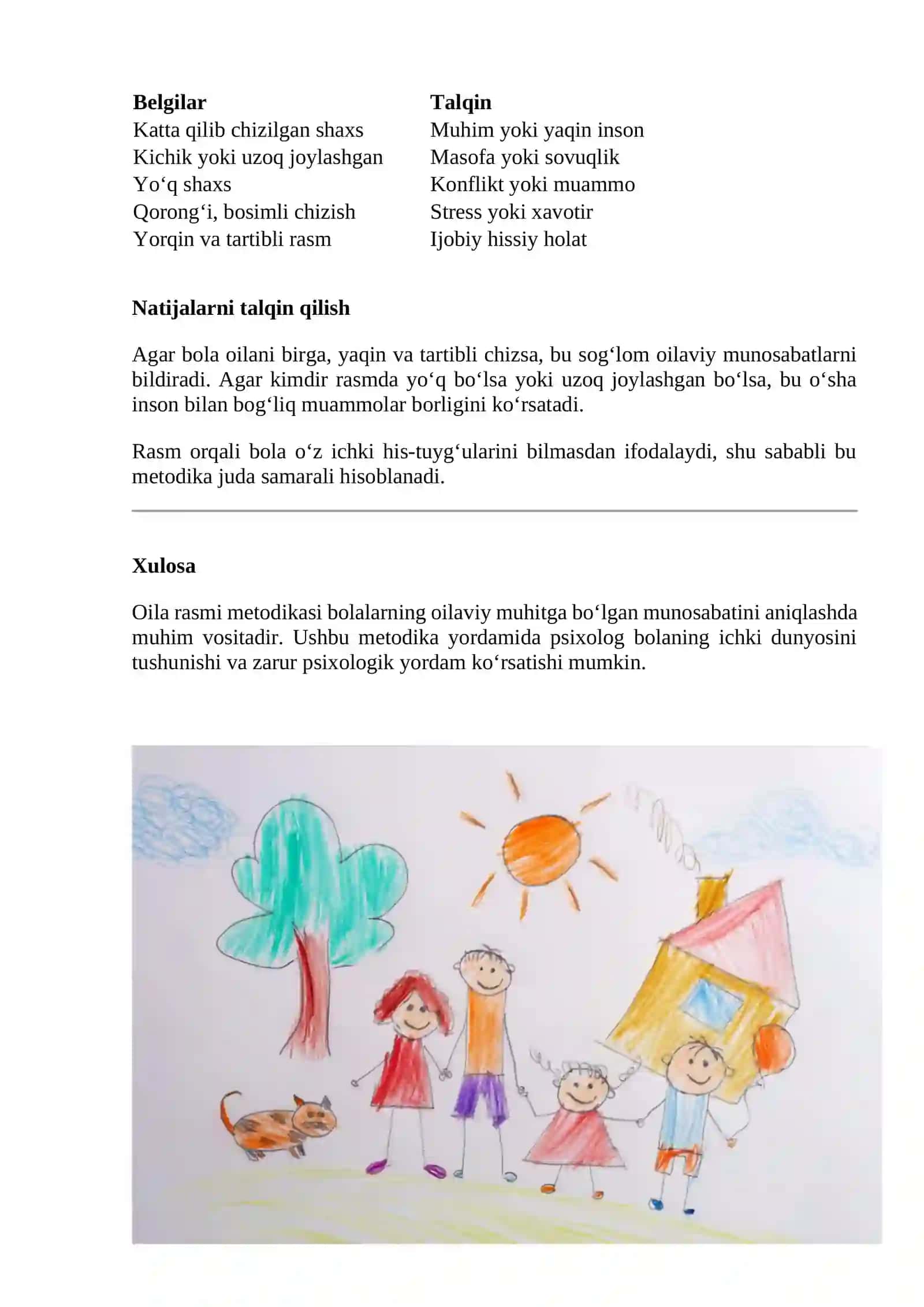 OILA RASMI METODIKASI (W. Hulse va L. Corman) 2