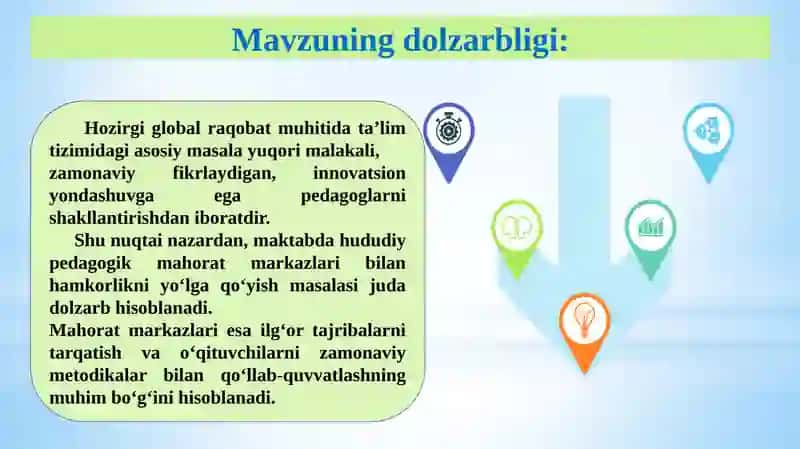 Maktabning hududiy pedagogik mahorat markazlari bilan hamkorligini yo‘lga qo‘yish 2