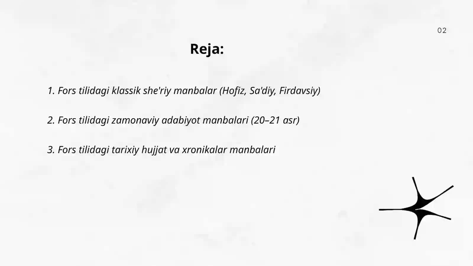 Fors tilidagi manbalar 2