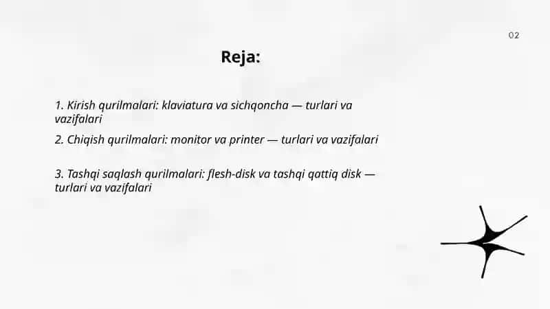 Tashqi qurilmalarning turlari va vazifalari 2