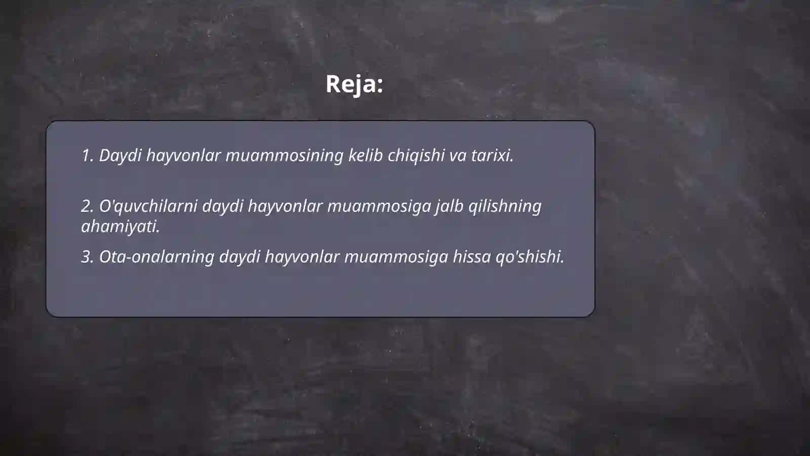 Daydi hayvonlar muammosi 2