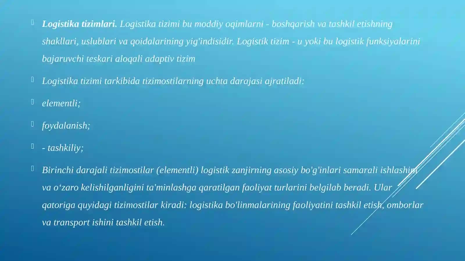 Logistika tizimlari 2