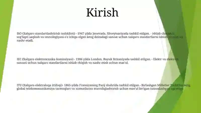 ISO (Xalqaro standartlashtirish tashkiloti) 2