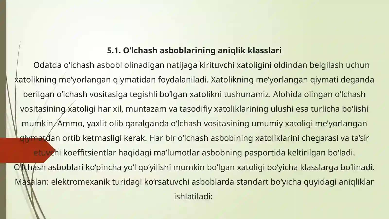 Чизиқли бурчак ўлчашасбобларининг тавсифлари 2
