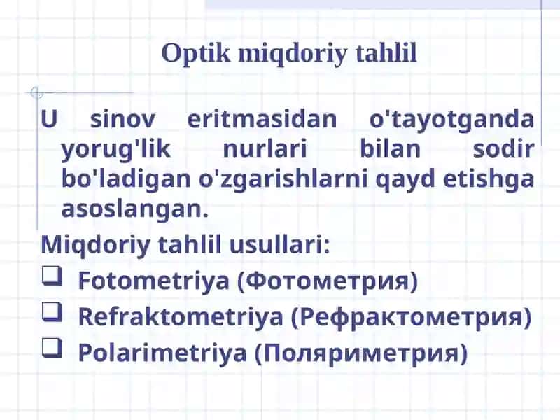 Miqdoriy tahlilning optik usullari 2