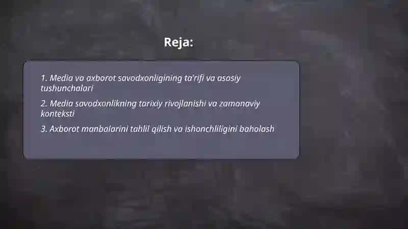 Media va axborot savodxonligini tushunchasi va uning ahamiyati 2