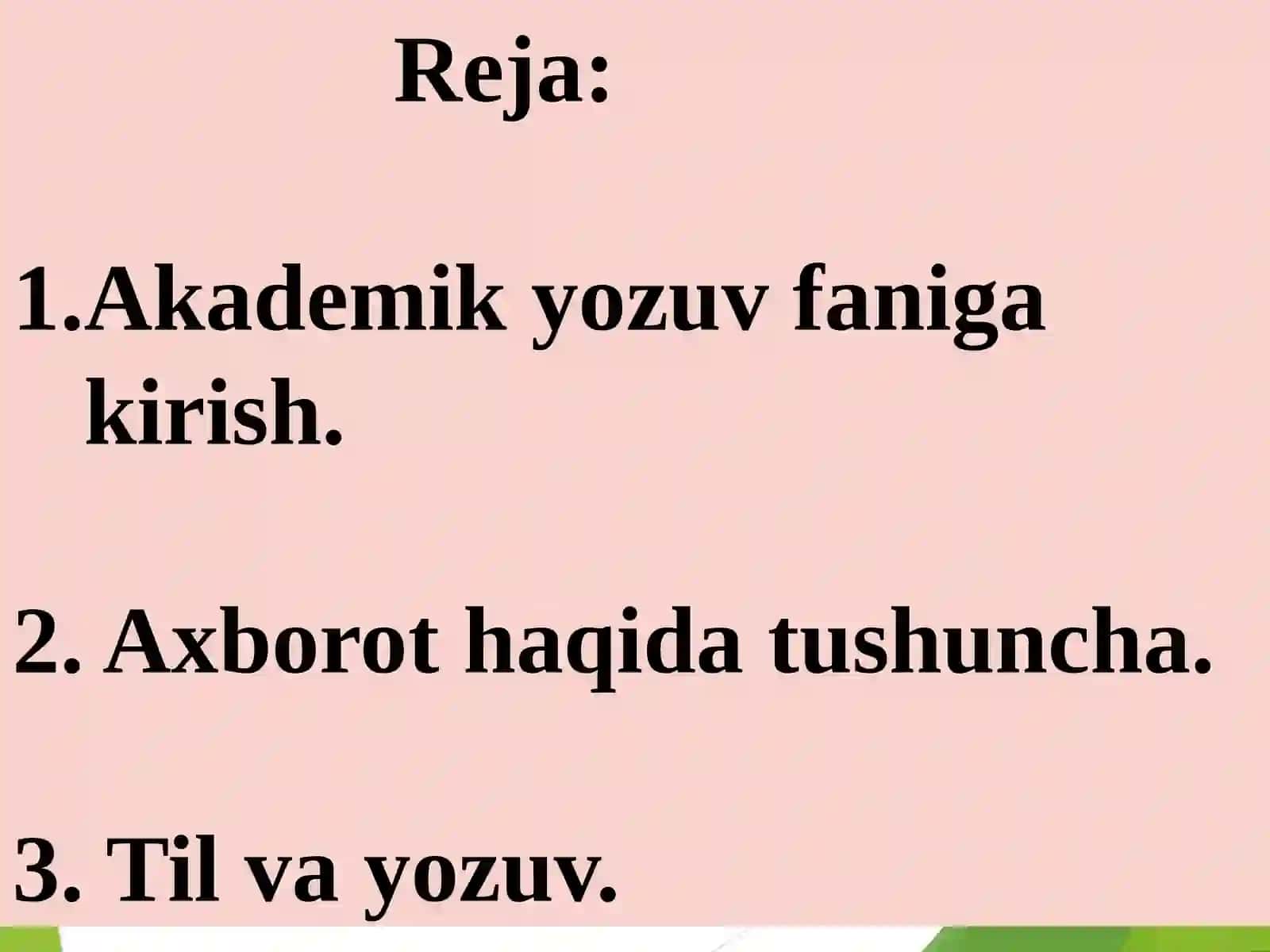 Akademik yozuv kursi 2