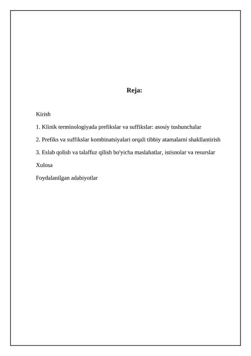 Klinik terminologiyada prefikslar va suffikslar 2
