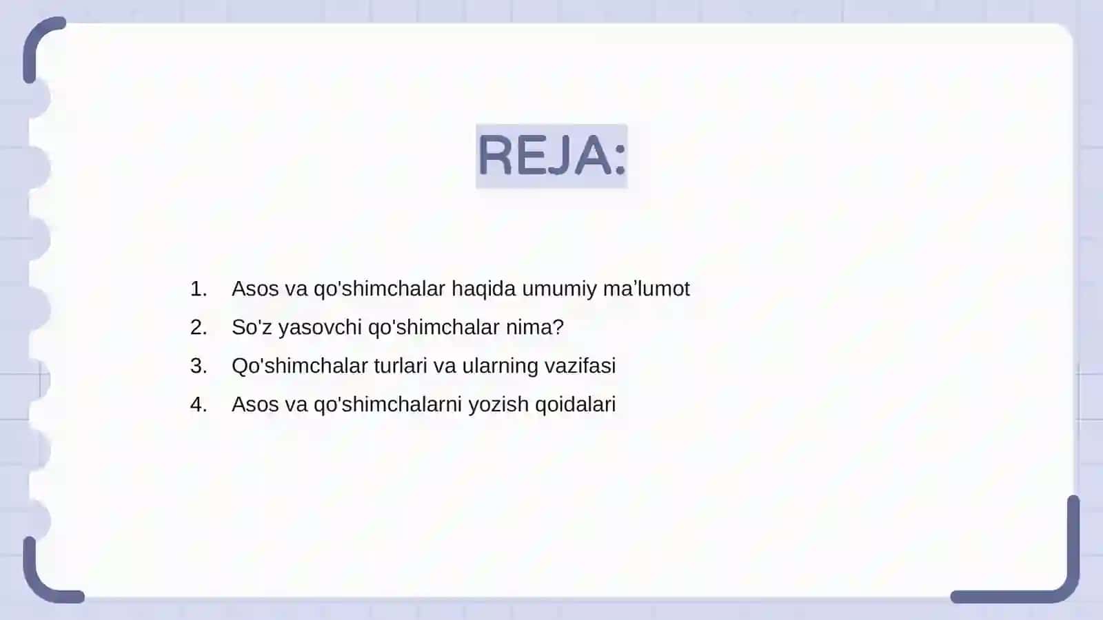 Asos va qoshimchalar(soz yasovchi qoshimchalar boyicha) imlosi 2