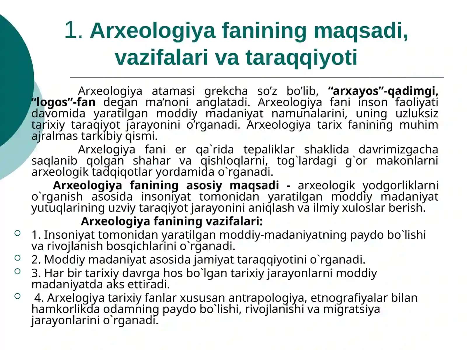 Arxeologiya faniga kirish 2