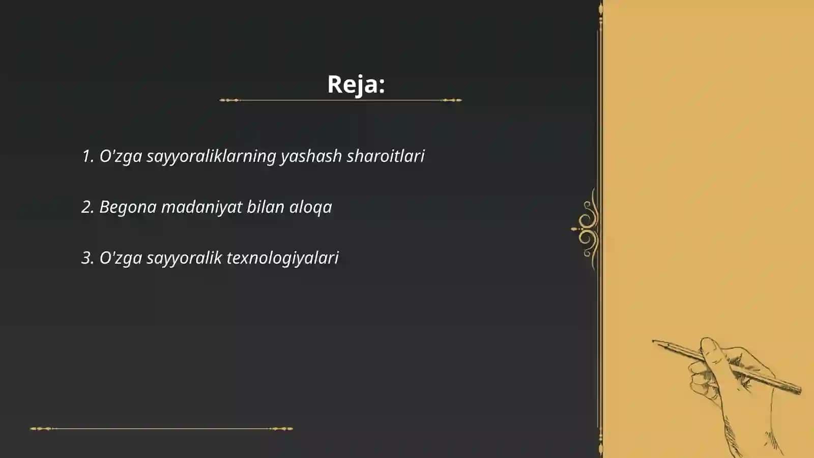 O'zga sayyoraliklarning yashash sharoitlari 2