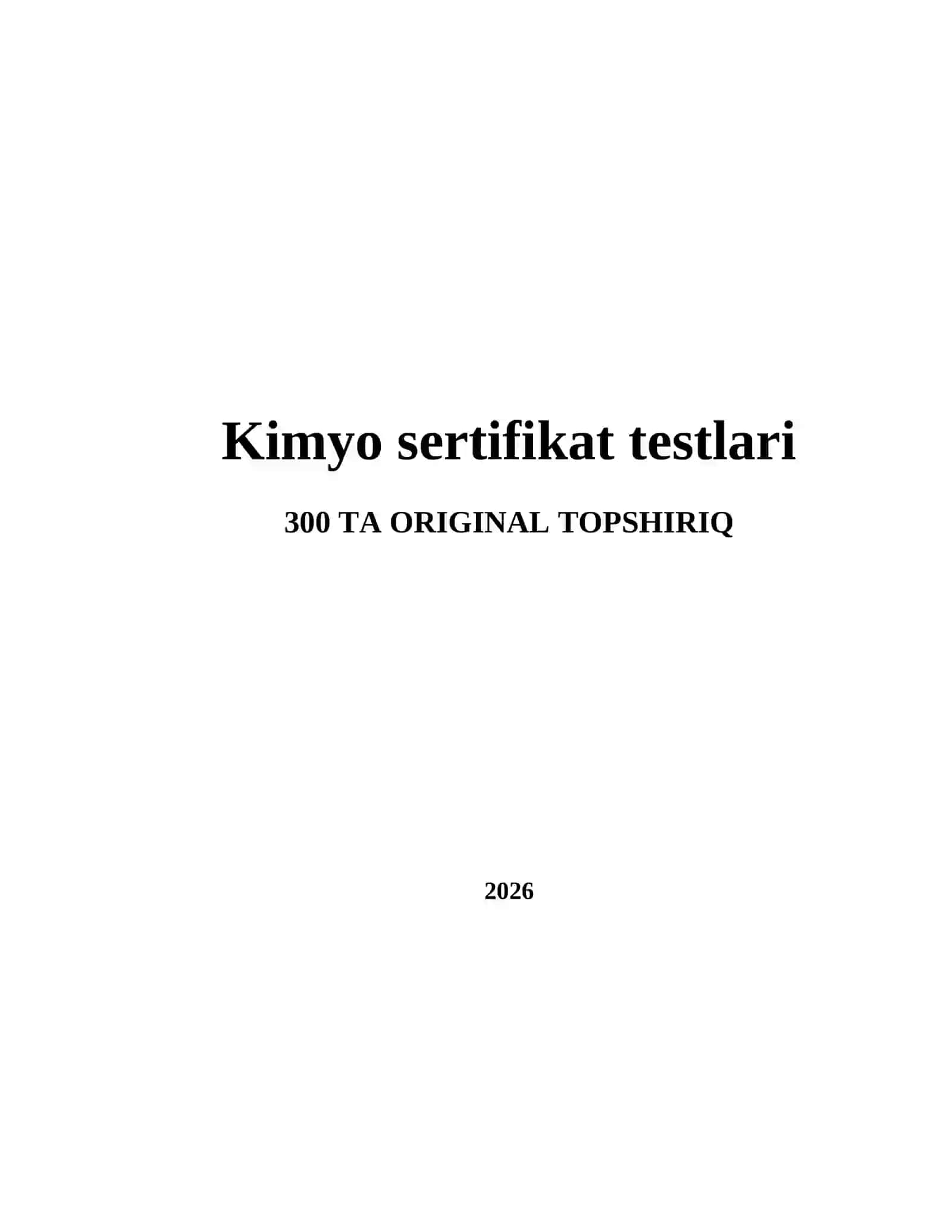 Kimyo sertifikat testlari 2