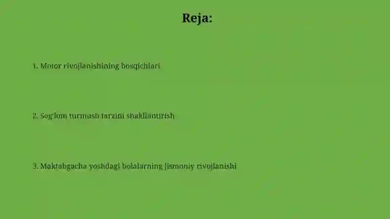 Jismoniy sifatlar va rivojlanish 2