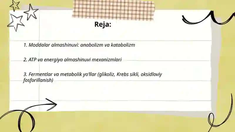 Moddalar va energiya almashinuvini oʻrganish. Termoregulyatsiya 2