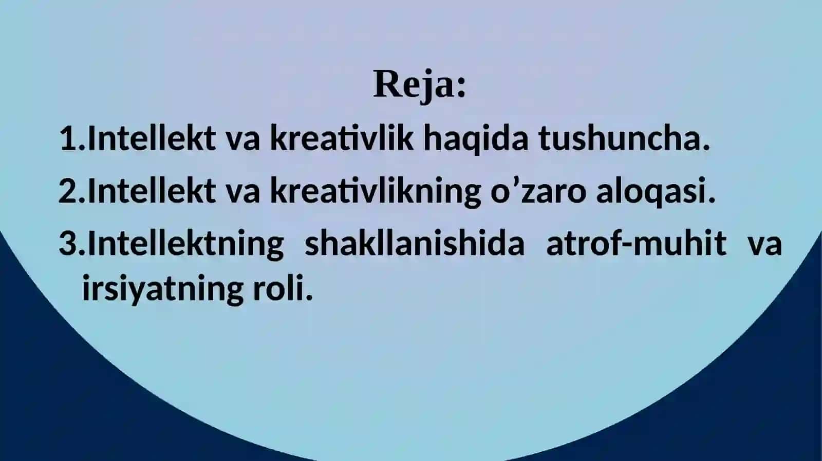 Intellekt va Kreativlik 2