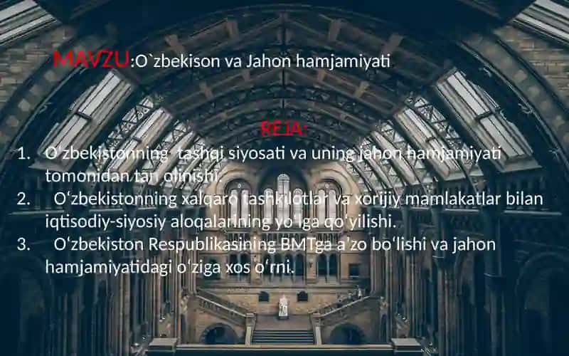 O`zbekiston va Jahon hamjamiyati 2