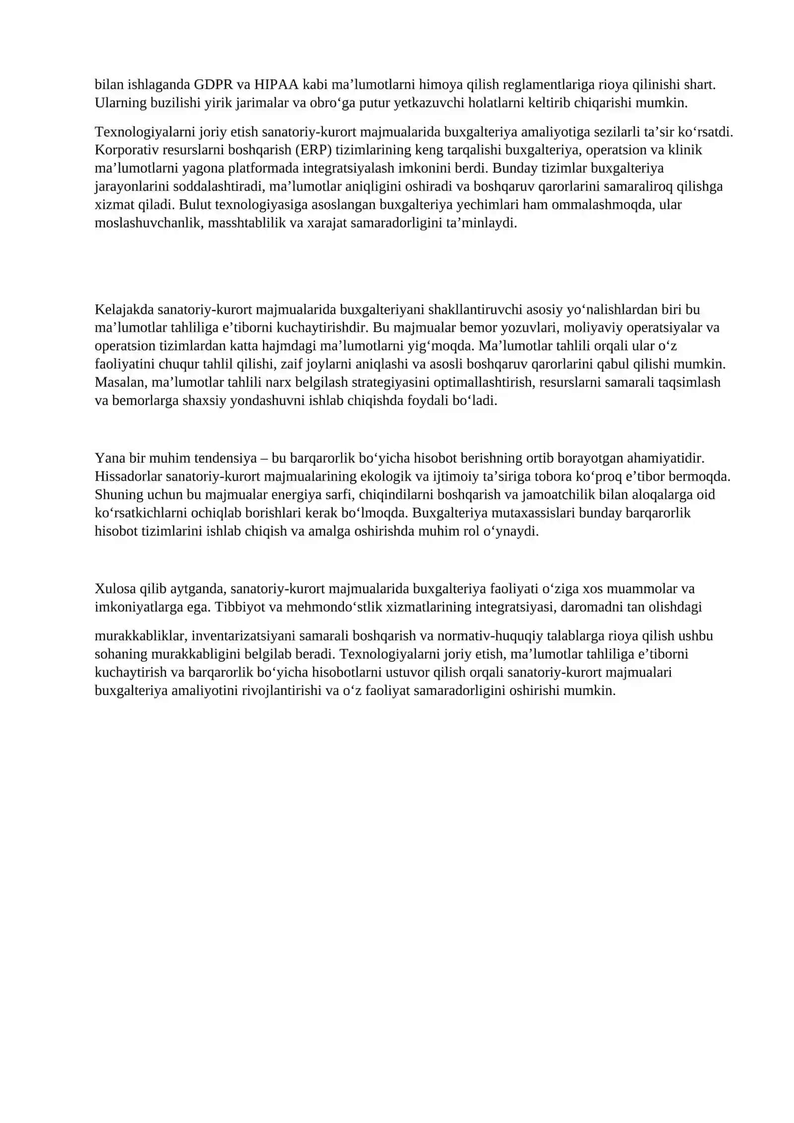 SANATORIY-KURORT MAJMUASI KORXONALARINING BUXGALTERIYA FAOLIYATI 2