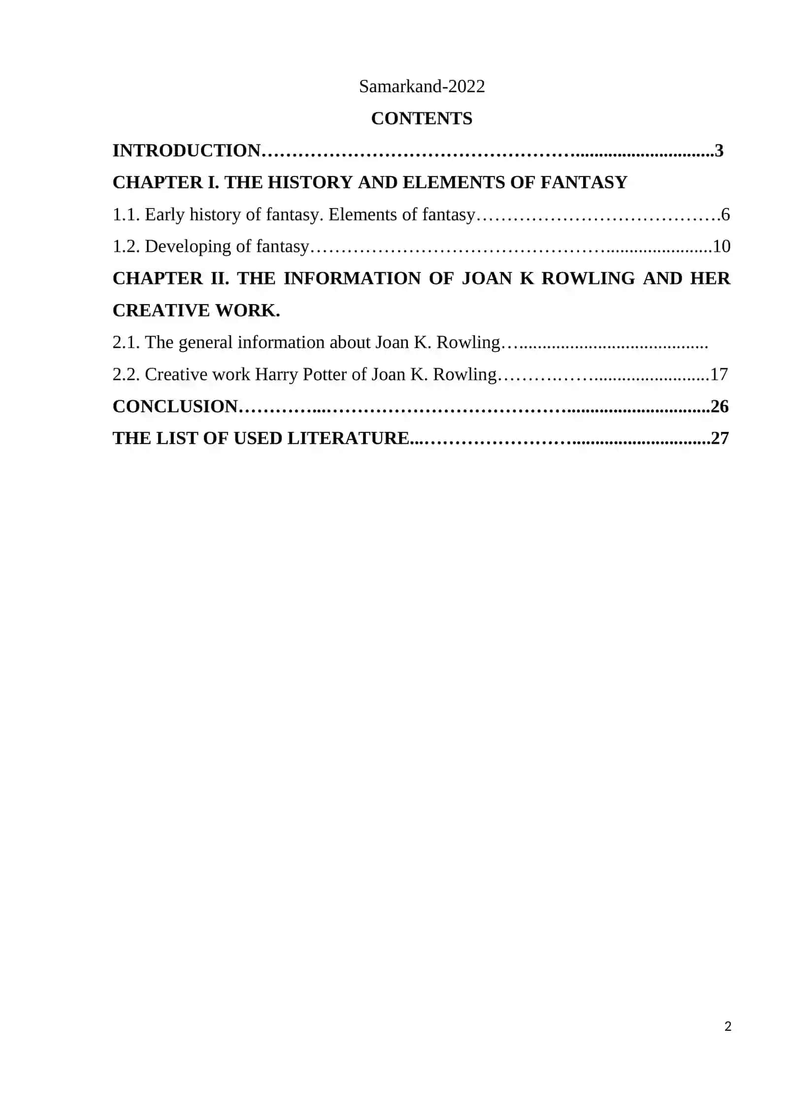 BRITISH FANTASY FICTION IN THE 20TH CENTURY 2