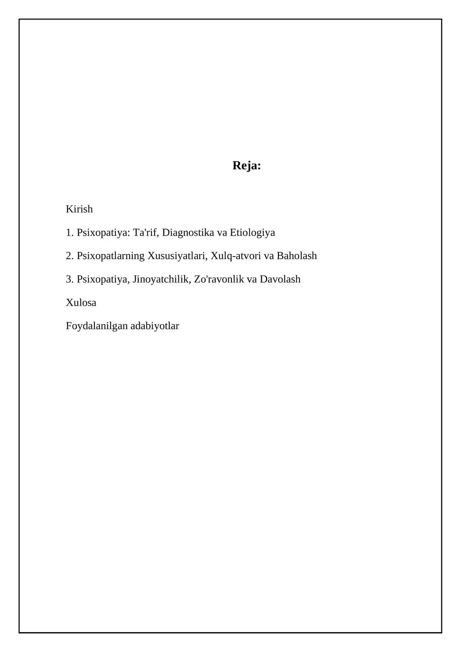 Psixopatiya: Ta'rif, Diagnostika va Etiologiya 2
