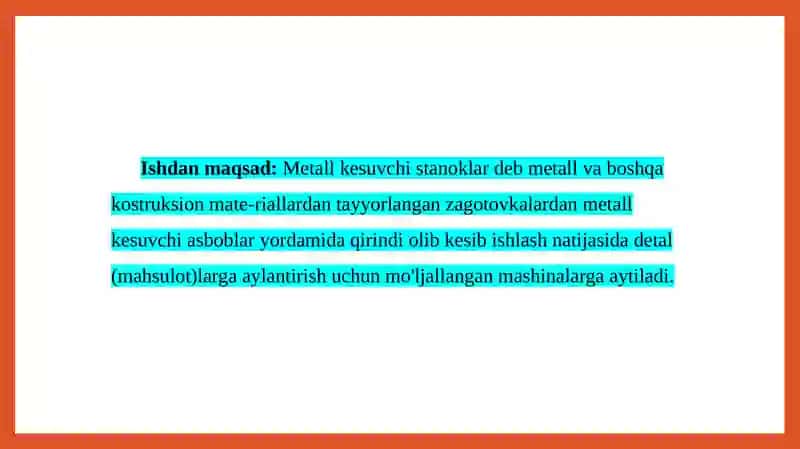 Metall kesuvchi stanoklar 2