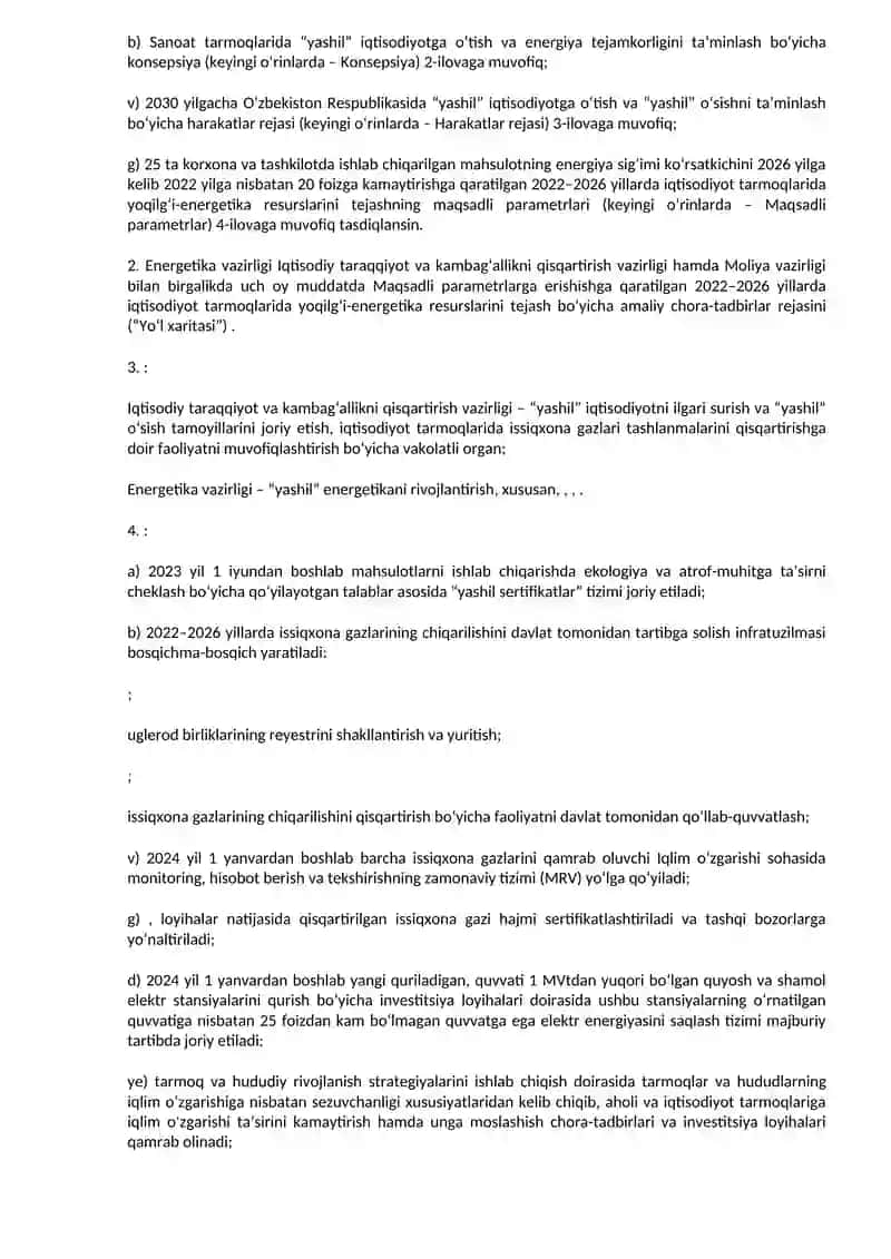 YASHIL IQTISODIOTGA O'TISH 2