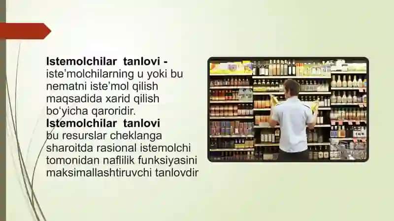ISTE′MOLCHI TANLOVI NAZARIYASI 2
