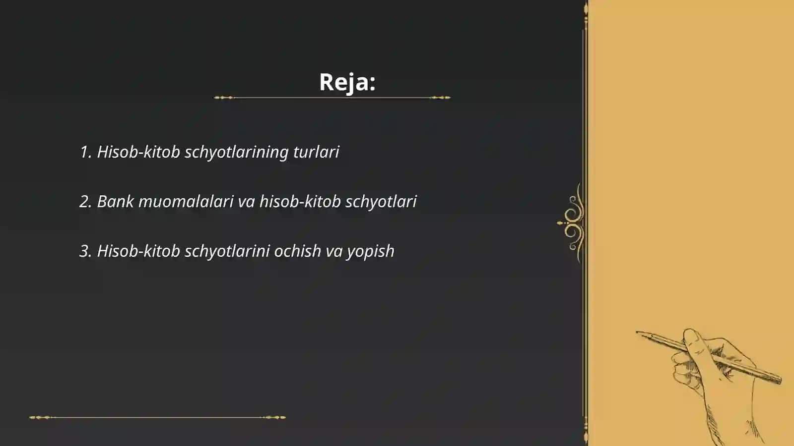 Hisob-kitob schyoti bo‘yicha muomalalar hisobi 2