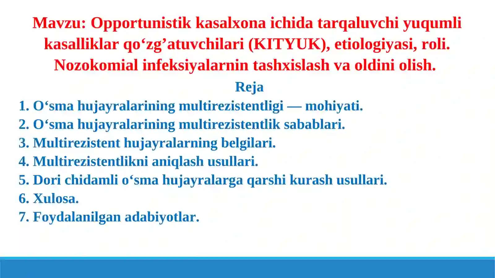 kasalxona ichi kasalliklarini aniqlash va diagnostika qilish 2