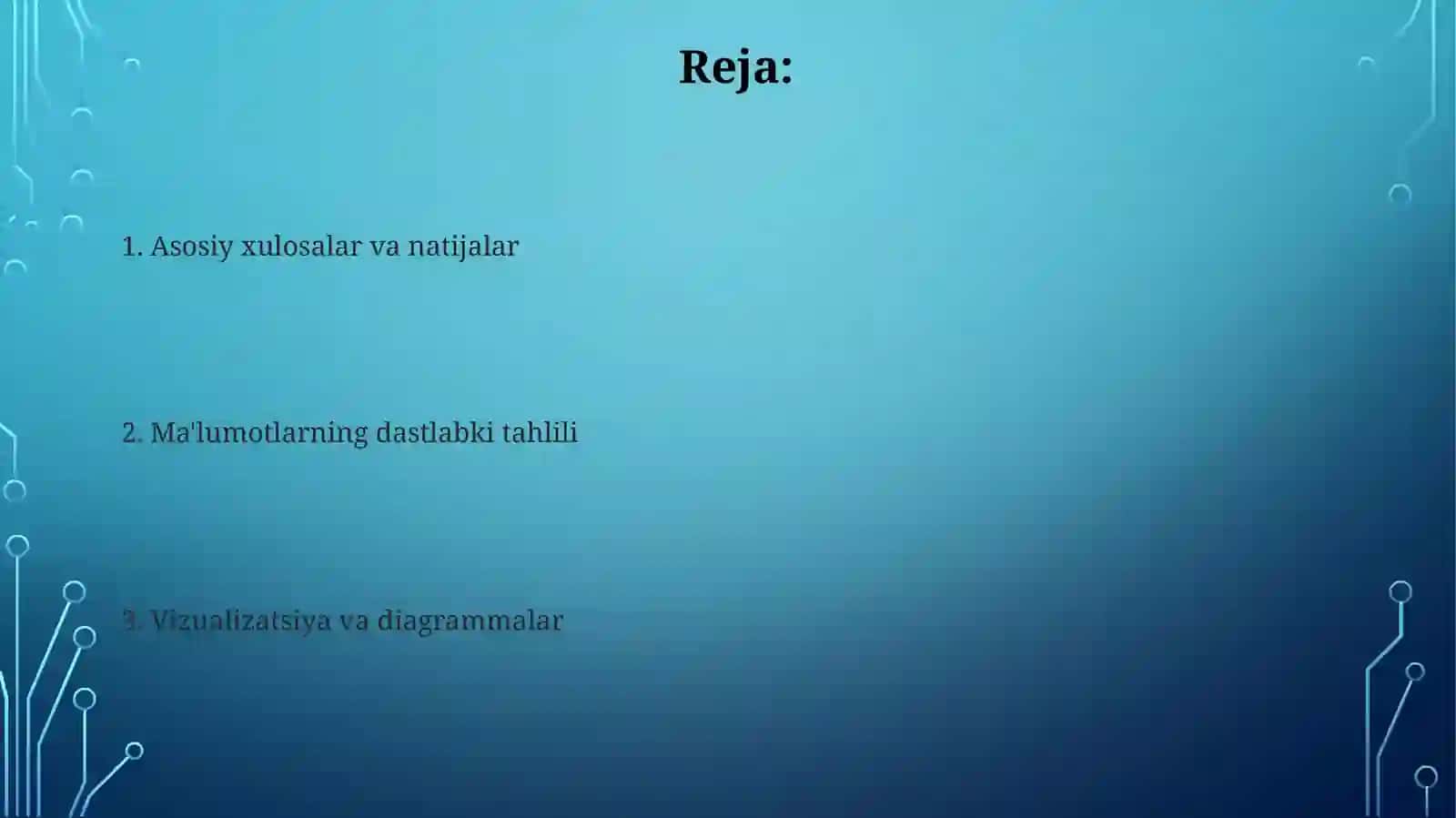 Tadqiqiy maʼlumotlar tahlili ( Explore data Analysis) 2
