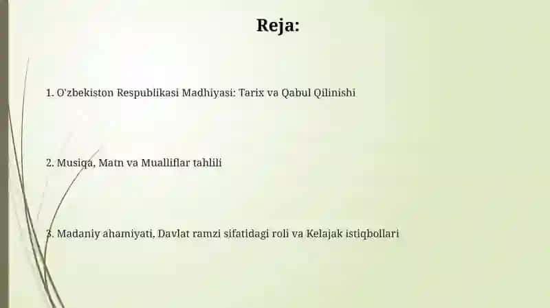 Oʻzbekiston respublikasi Madhiyasi 2