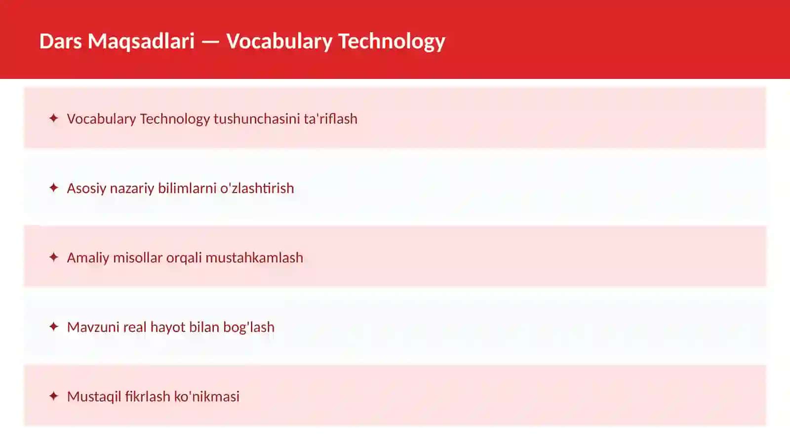 INGLIZ TILI Vocabulary Education 2