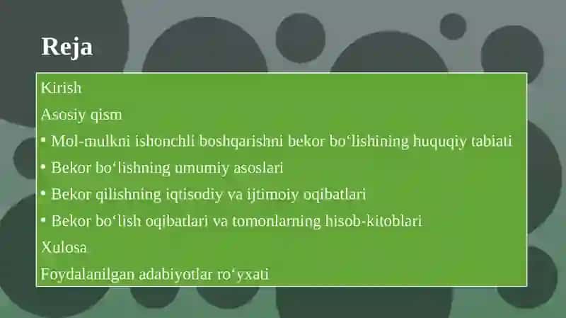 Mol-mulkni ishonchli boshqarishni bekor qilish asoslari 2