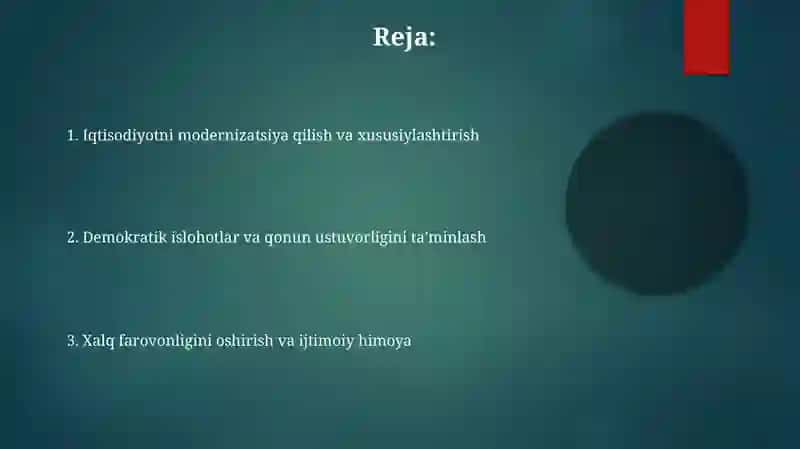 O‘zbekiston Respublikasining rivojlantirish yo‘nalishlari 2