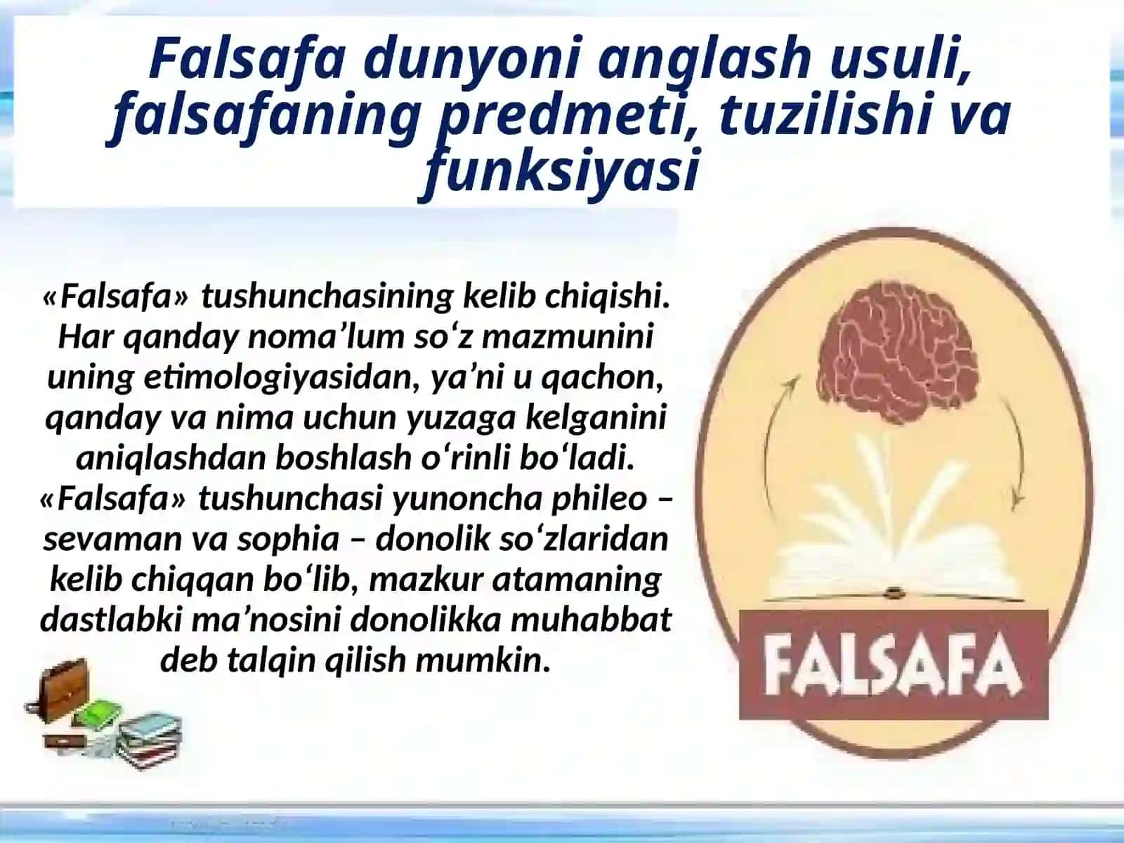 Falsafa dunyoni anglash usuli 2