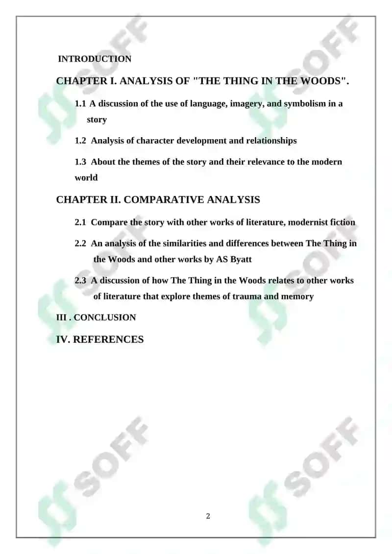 A.S.Byatt ʼʼ The Thing in The forestʼʼ analysis 2