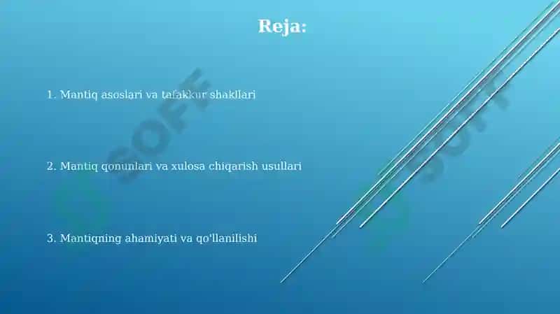 Mantiq, tafakkur shakllari va qonunlari 2
