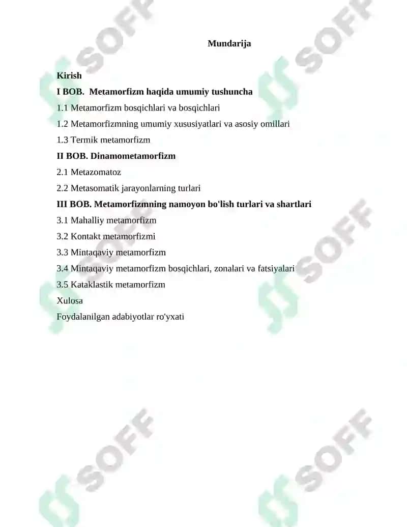 Metamorfizm sabablari 2