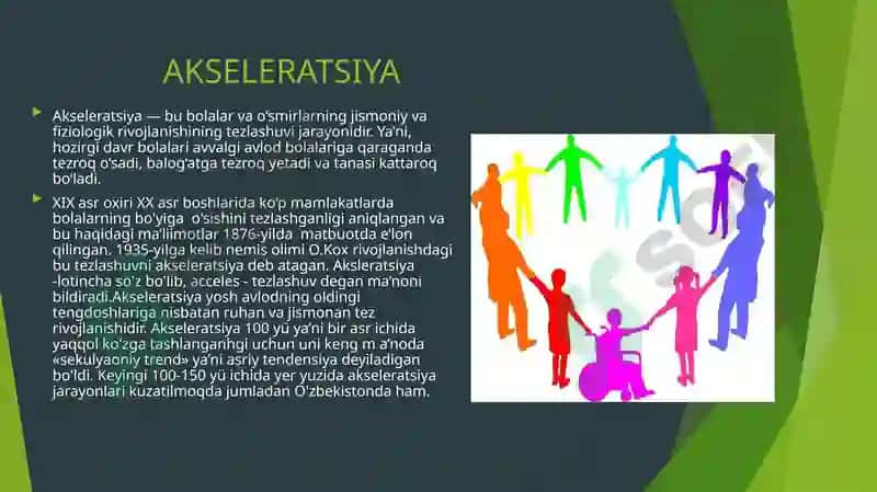 AKSELERATSIYA VA RETARDATSIYA. PRENATAL VA POSTNATAL DAVRLAR 2