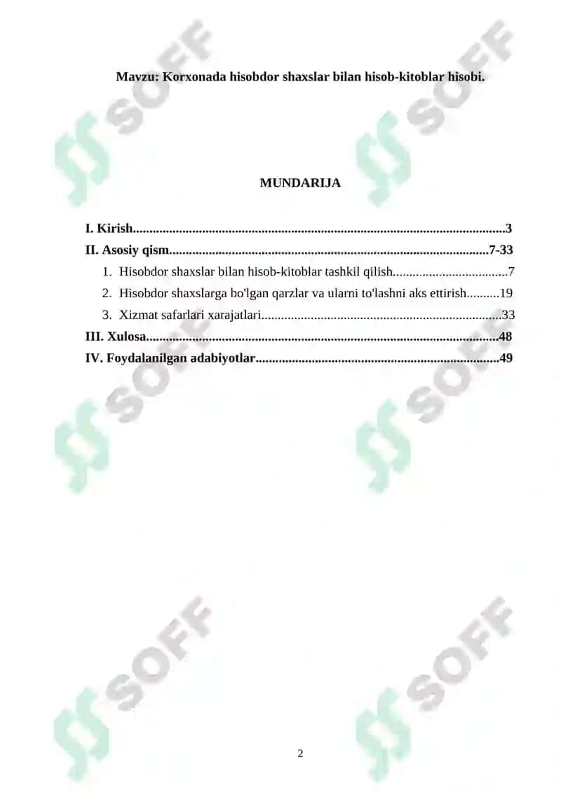 Hisobdor shaxslar bilan hisob-kitoblar hisobi 2