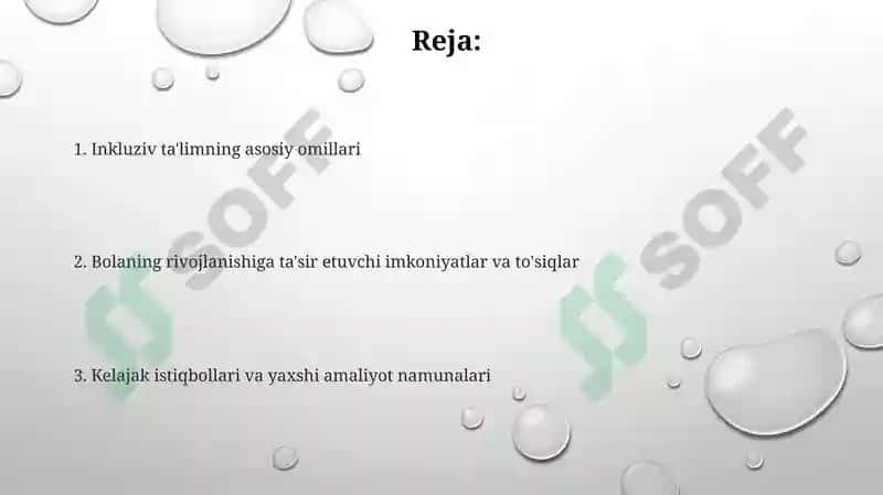 Inklyuziv ta'limdagi bolalarning rivojlantirish omillari 2