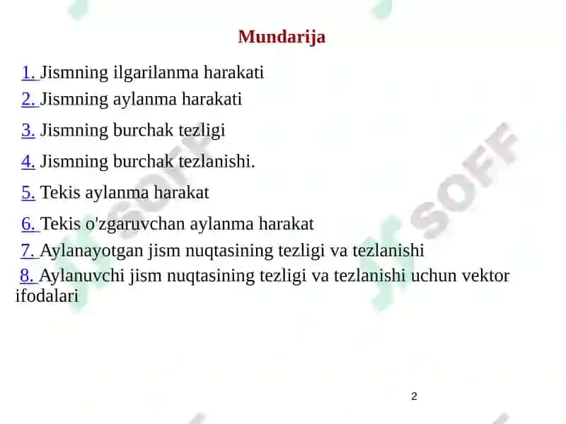 QATTIQ JISMKINEMATIKASI 2