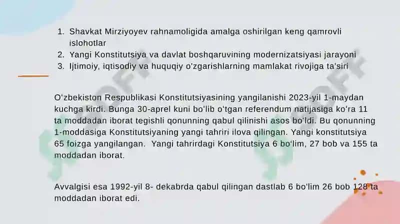 Konstitutsiya yangilanishi 2023 2