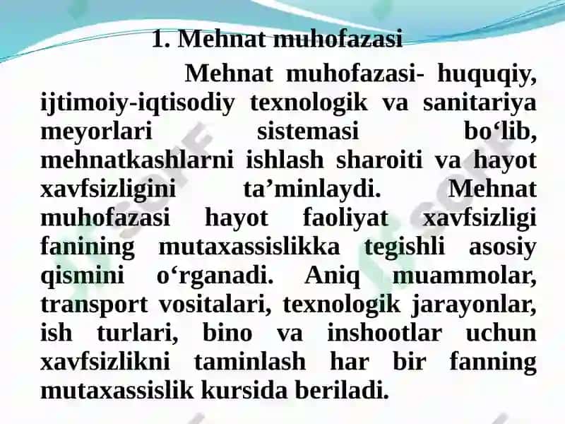 Mehnat muhofazasi 2