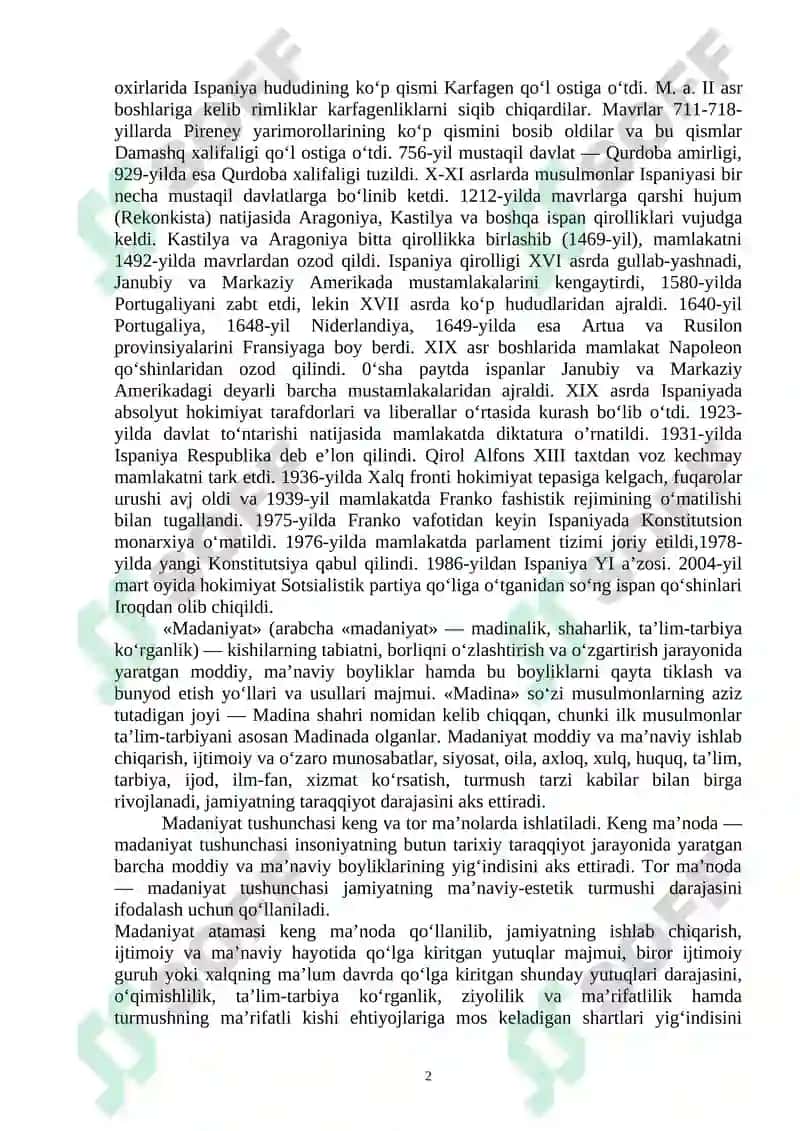 ISPANIYADA DIN MADANIYAT 2