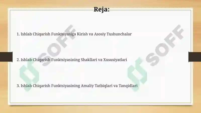 Ishlab chiqarish funktsiyasi 2