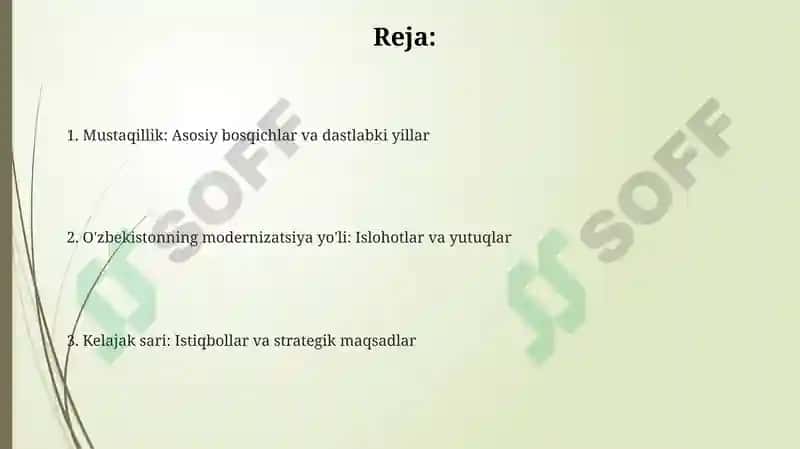 Oʻzbekistonning oʻziga xos istiqlol va taraqqiyot yoʻli 2