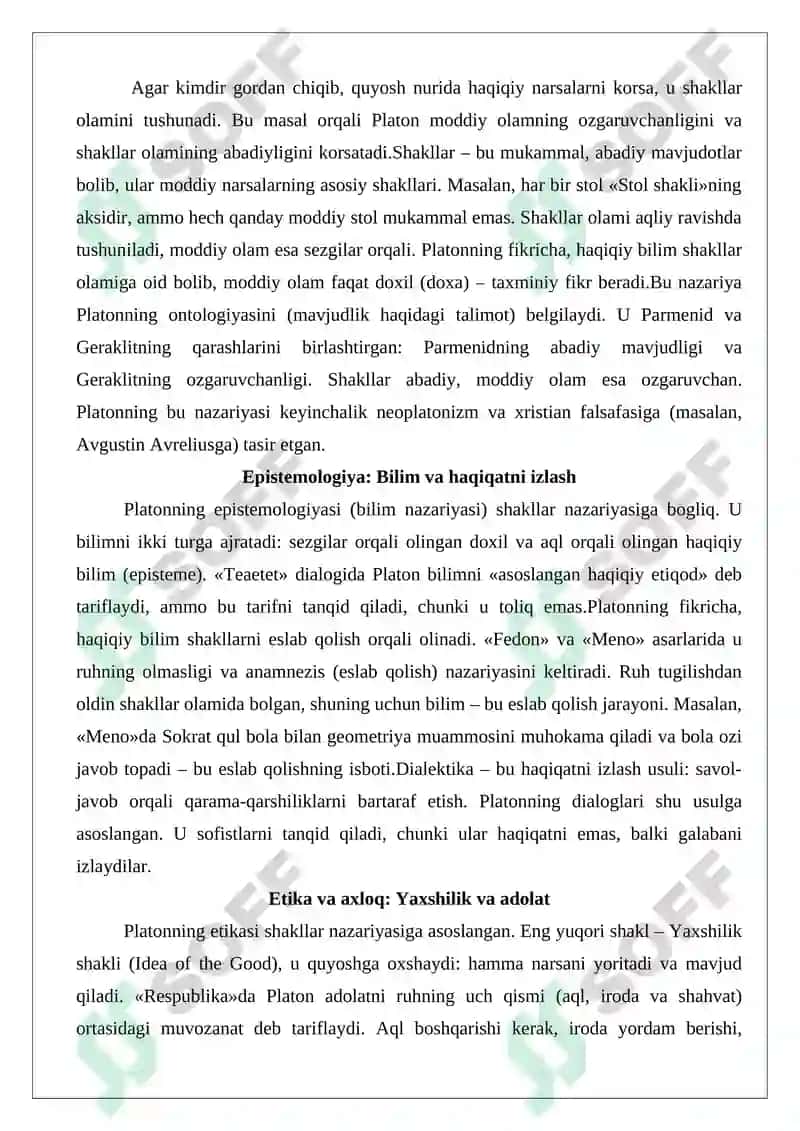 Platon va uning falsafiy qarashlari 2