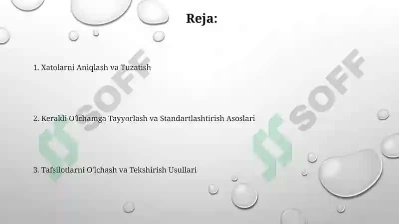 Detallarni kerakli õlchamda tayyorlash va standartlash asoslari 2