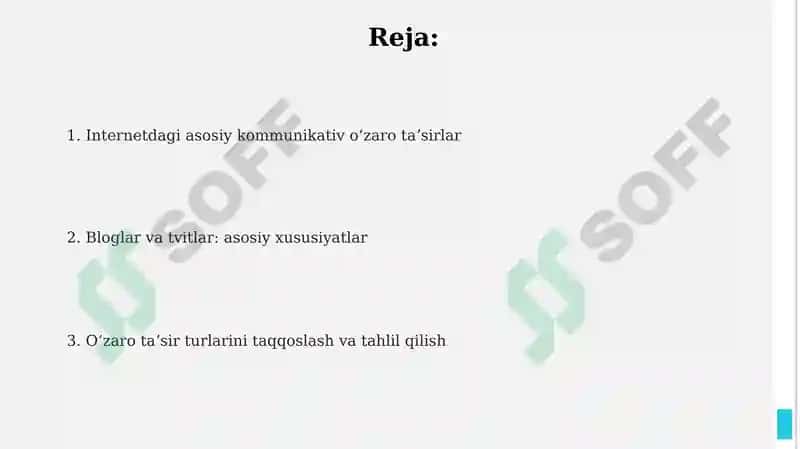 Internetdagi kommunikativ oʻzaro ta’sirning asosiy turlari (Bloglar. Tvitlar) 2