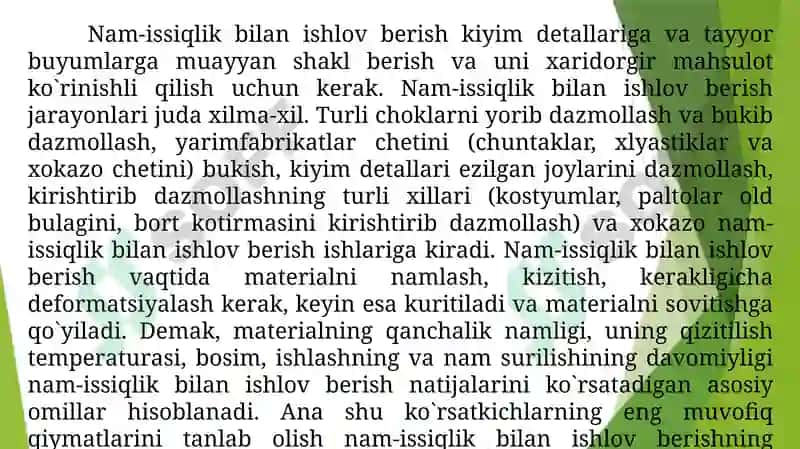 Nаm-issiqlik bilаn ishlоv bеrish 2